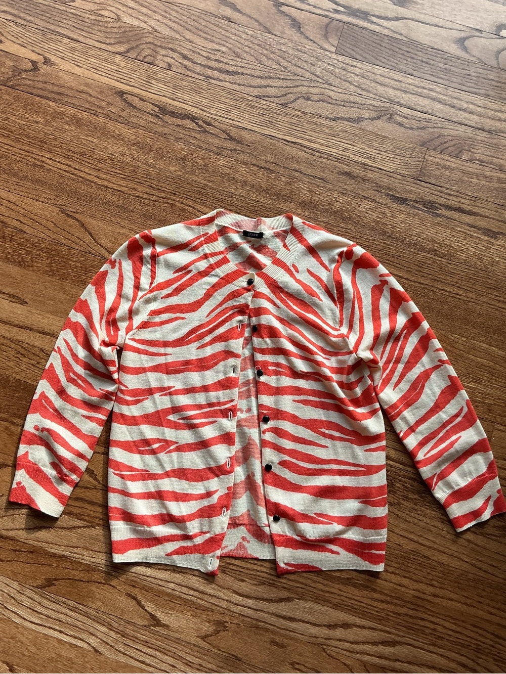 J.CREW Coral Zebra Stripe jackie sweater